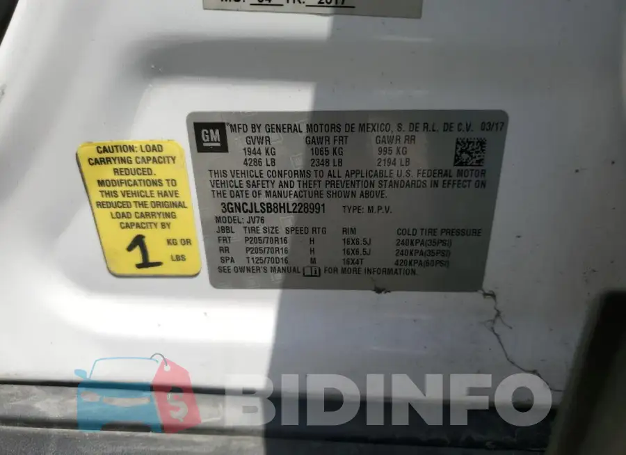 3GNCJLSB8HL228991 Photo# 13