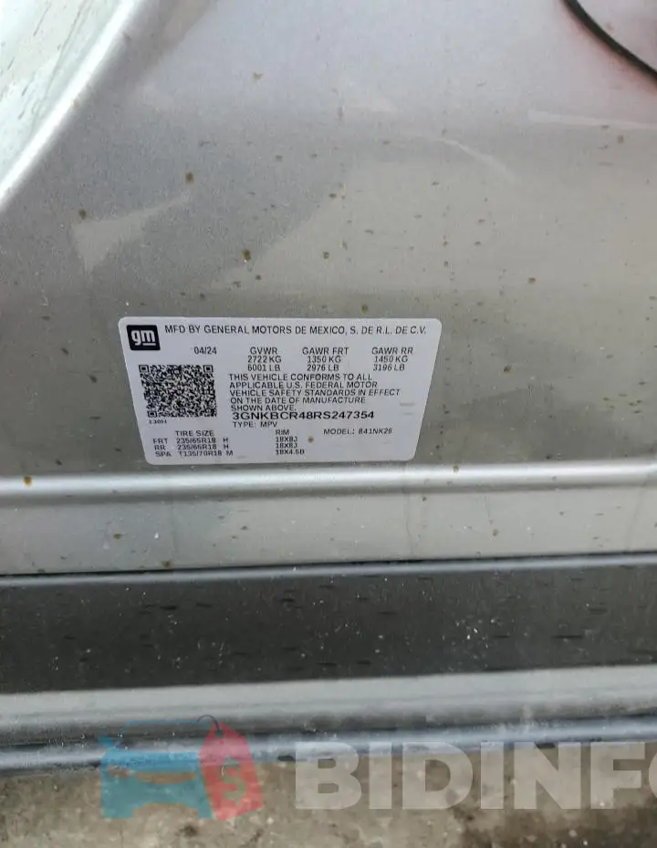 3GNKBCR48RS247354 Photo# 12