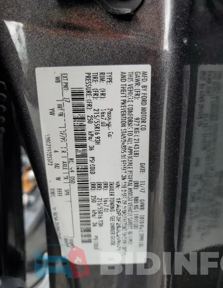 1FADP3F26JL209921 Photo# 13
