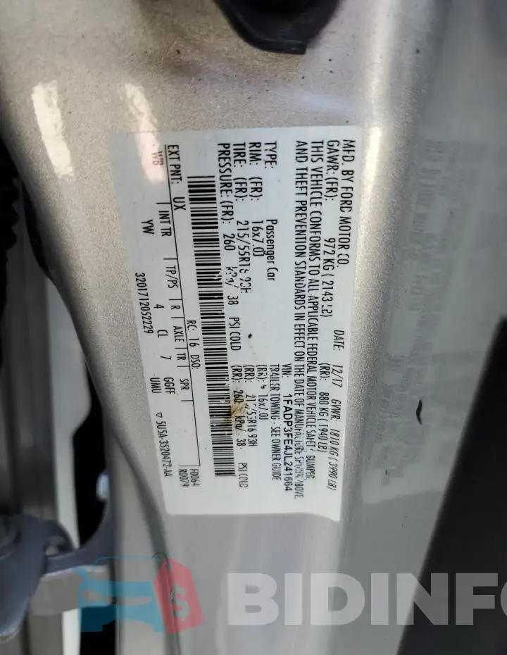 1FADP3FE4JL241664 Photo# 12