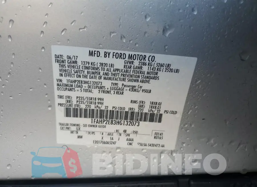 1FAHP2E83HG132073 Photo# 13