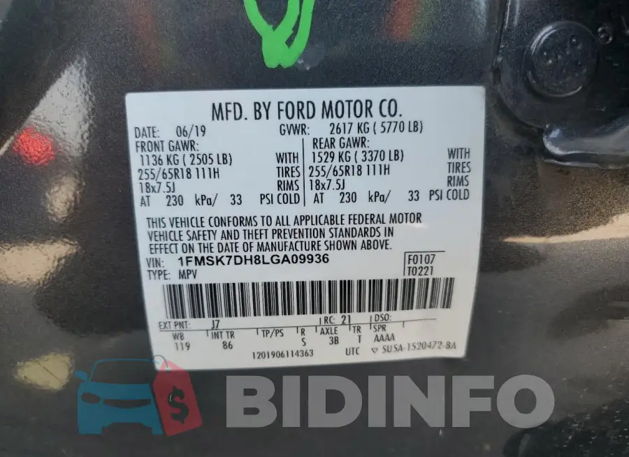 1FMSK7DH8LGA09936 Photo# 12