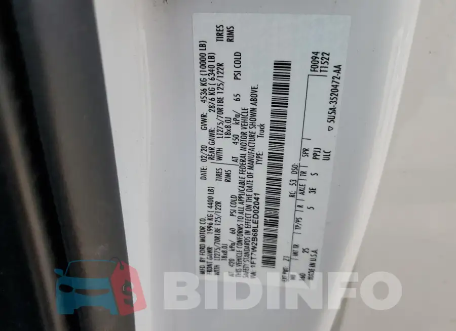 1FT7W2B68LED02041 Photo# 12