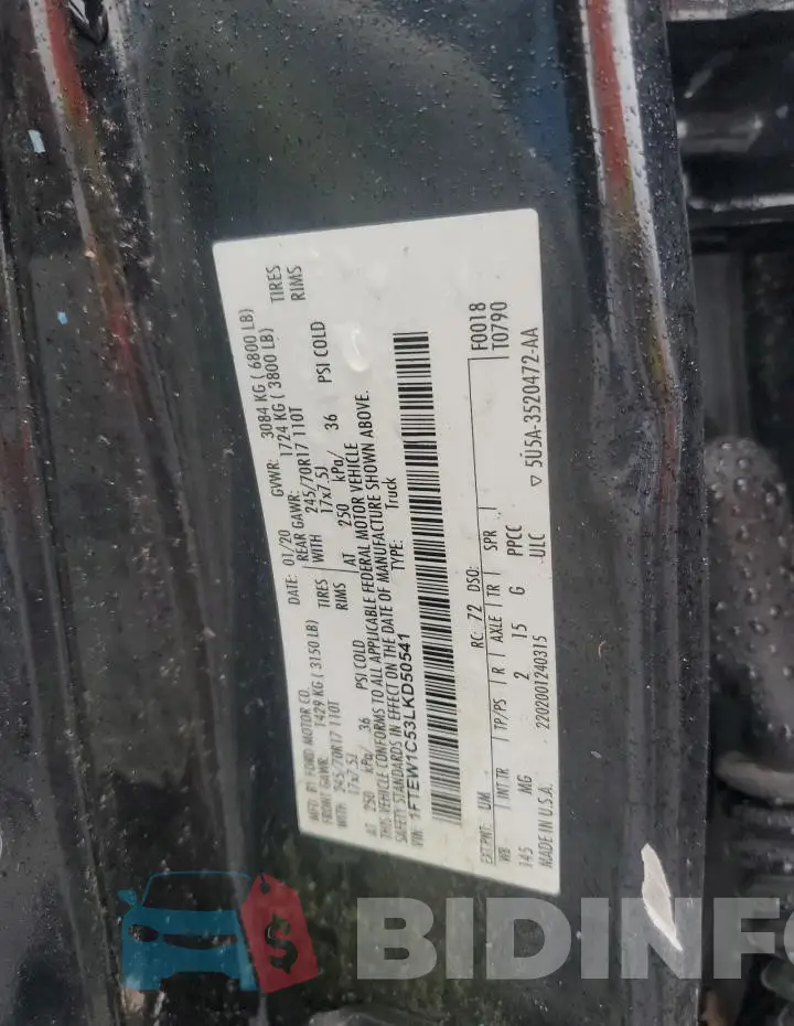 1FTEW1C53LKD50541 Photo# 12
