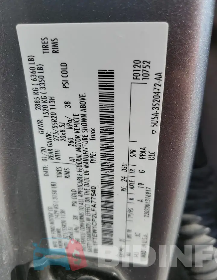1FTEW1CP2LFA77540 Photo# 12