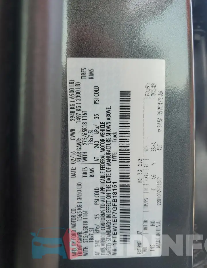 1FTEW1EP7GFB18151 Photo# 12