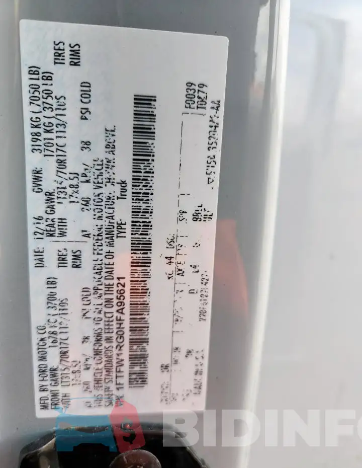 1FTFW1RG0HFA95621 Photo# 12