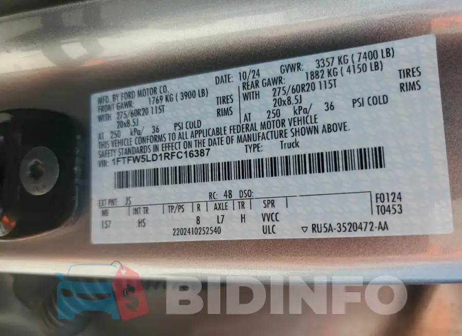 1FTFW5LD1RFC16387 Photo# 12