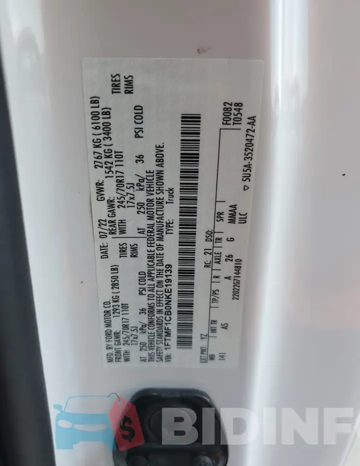1FTMF1CB0NKE19139 Photo# 12