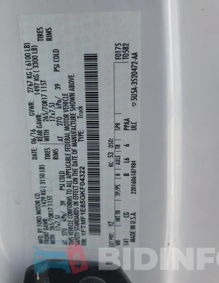1FTMF1E85GKF04322 Photo# 12