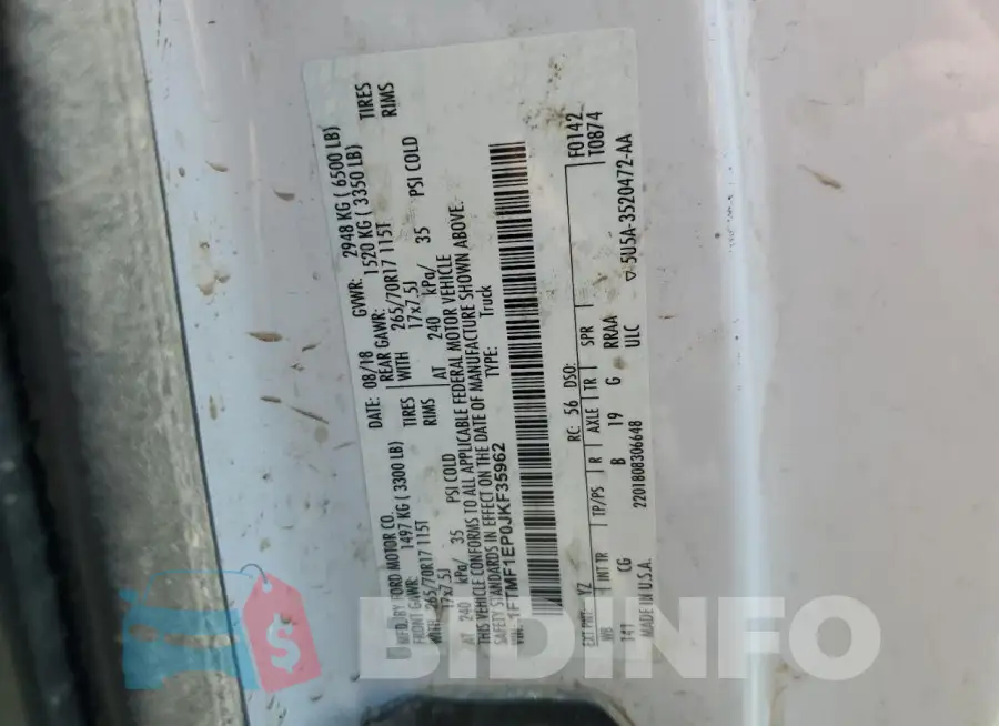1FTMF1EP0JKF35962 Photo# 12