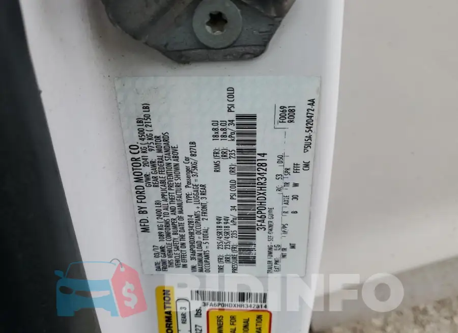 3FA6P0HDXHR342814 Photo# 12