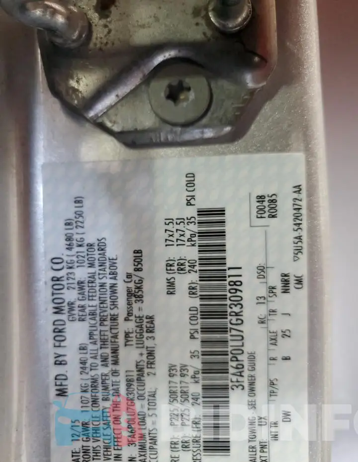 3FA6P0LU7GR309811 Photo# 12