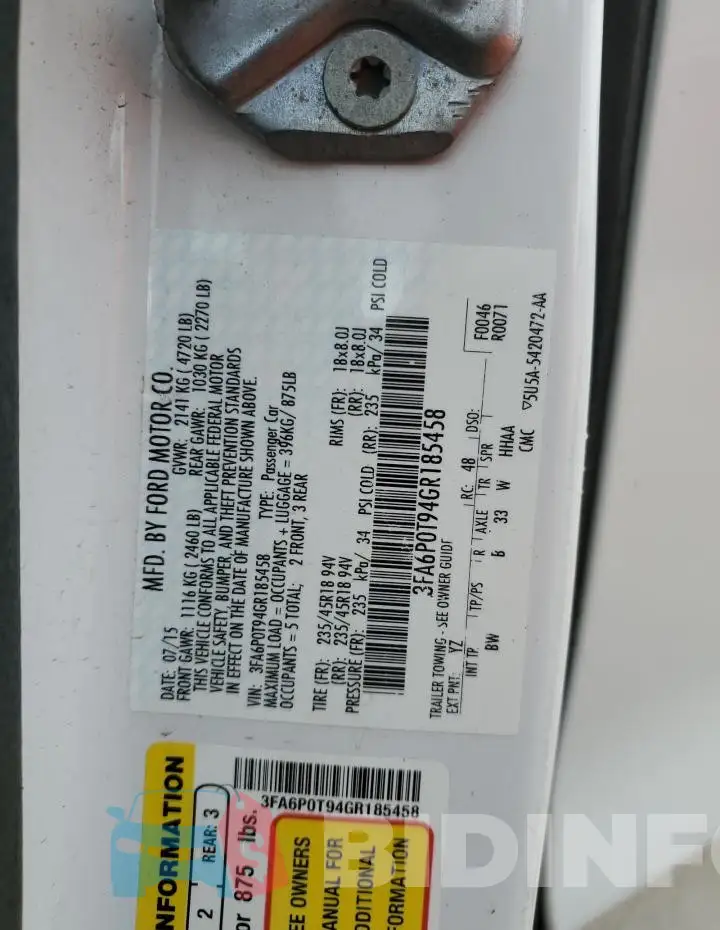3FA6P0T94GR185458 Photo# 12