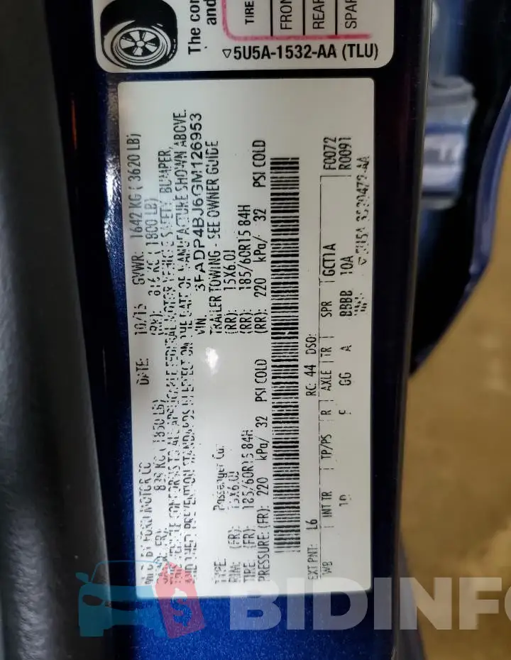 3FADP4BJ6GM126953 Photo# 13