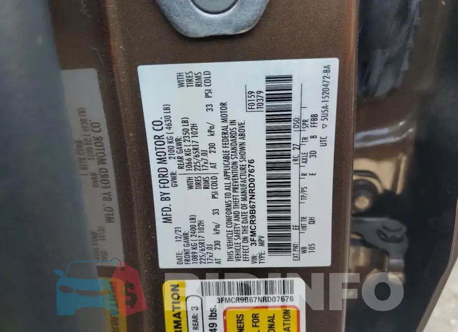 3FMCR9B67NRD07676 Photo# 13