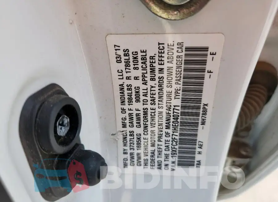 19XFC2F71HE040771 Photo# 12