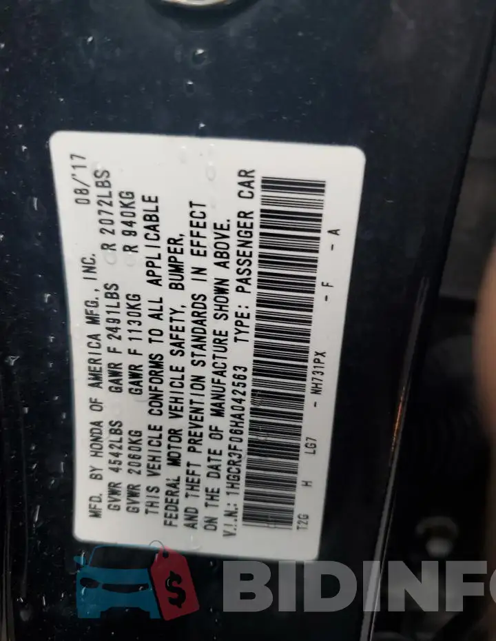 1HGCR3F06HA042563 Photo# 12