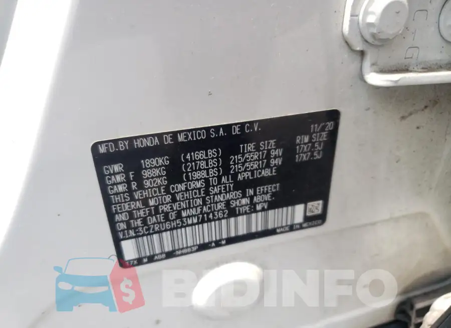 3CZRU6H53MM714362 Photo# 13