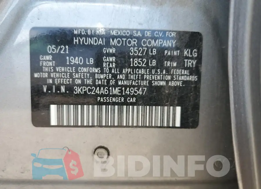 3KPC24A61ME149547 Photo# 12