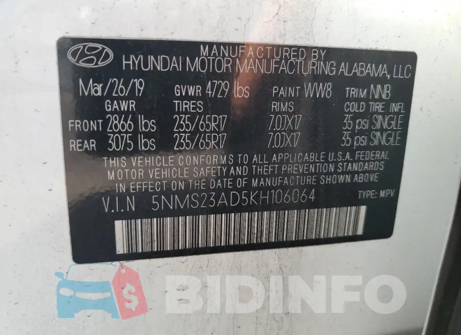 5NMS23AD5KH106064 Photo# 13