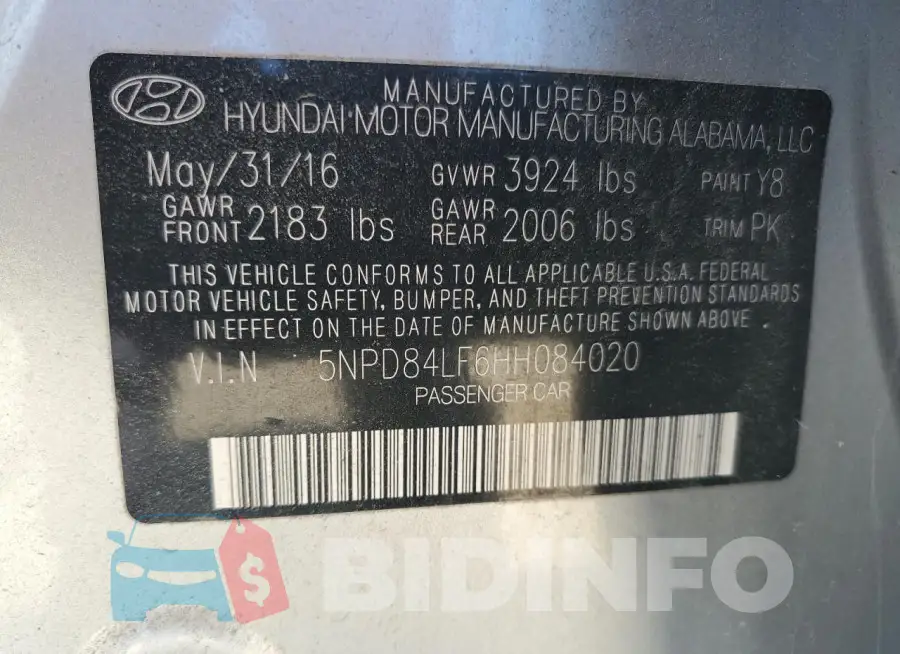 5NPD84LF6HH084020 Photo# 12