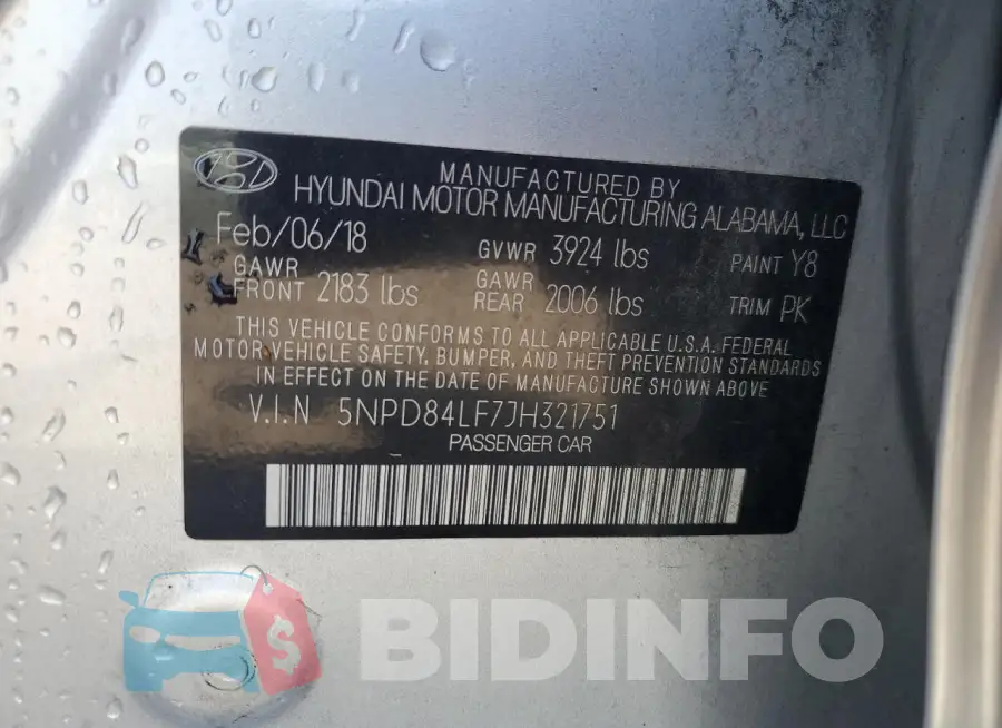 5NPD84LF7JH321751 Photo# 13