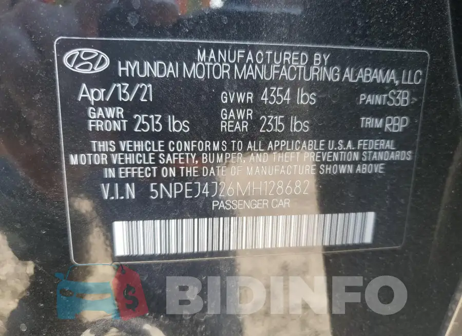 5NPEJ4J26MH128682 Photo# 12