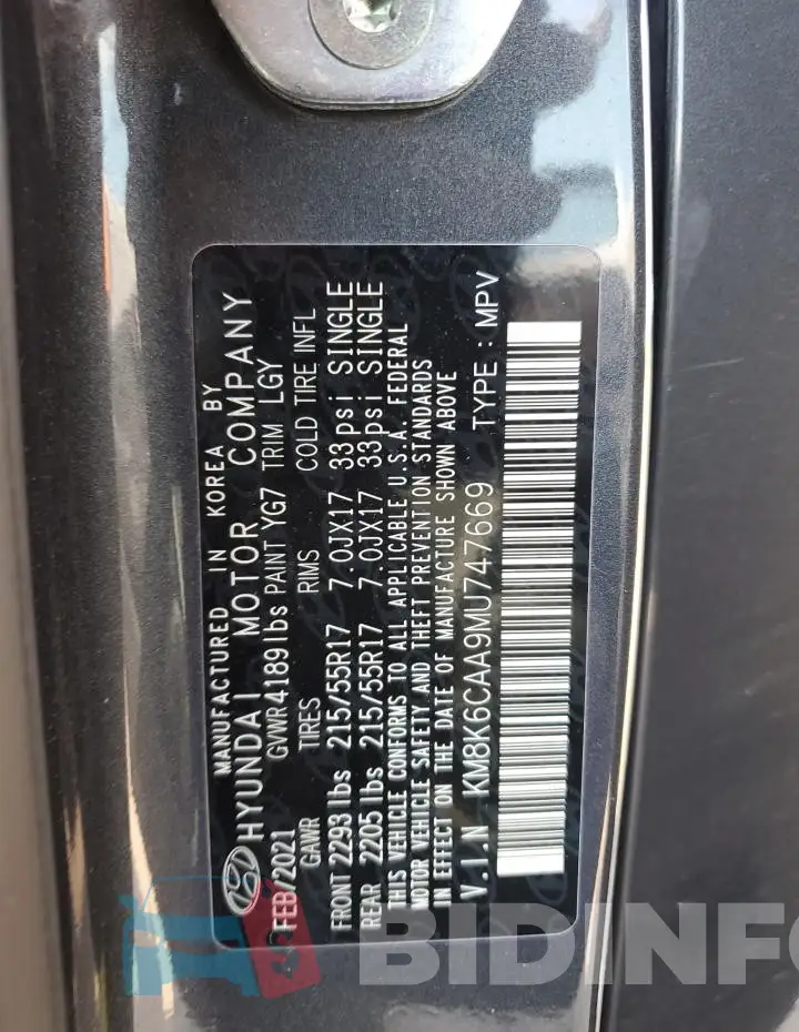 KM8K6CAA9MU747669 Photo# 12