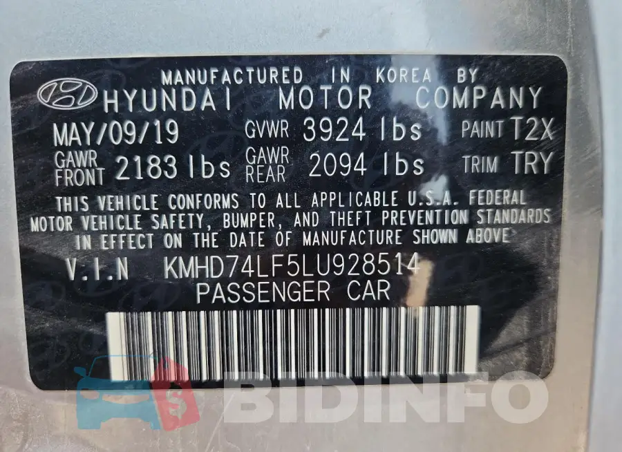 KMHD74LF5LU928514 Photo# 13