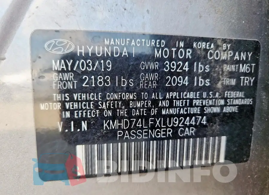 KMHD74LFXLU924474 Photo# 12