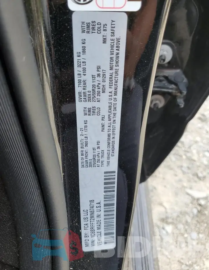 1C6SRFFT2MN674718 Photo# 12