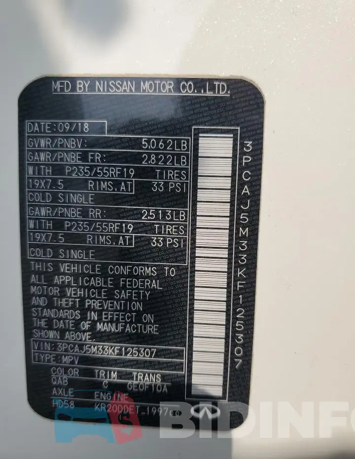 3PCAJ5M33KF125307 Photo# 12