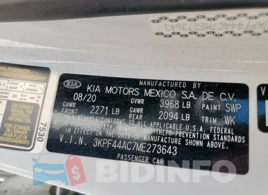 3KPF44AC7ME273643 Photo# 12