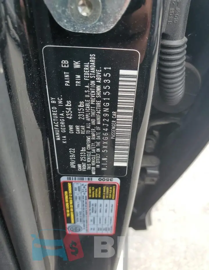 5XXG64J29NG155351 Photo# 12