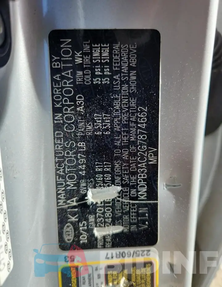 KNDPB3AC2G7874662 Photo# 13