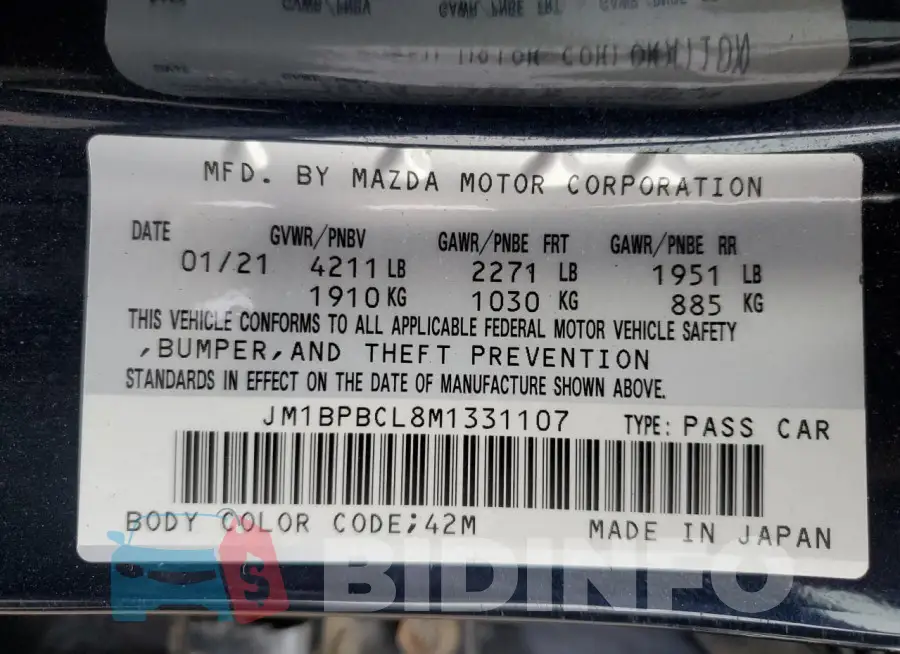 JM1BPBCL8M1331107 Photo# 12