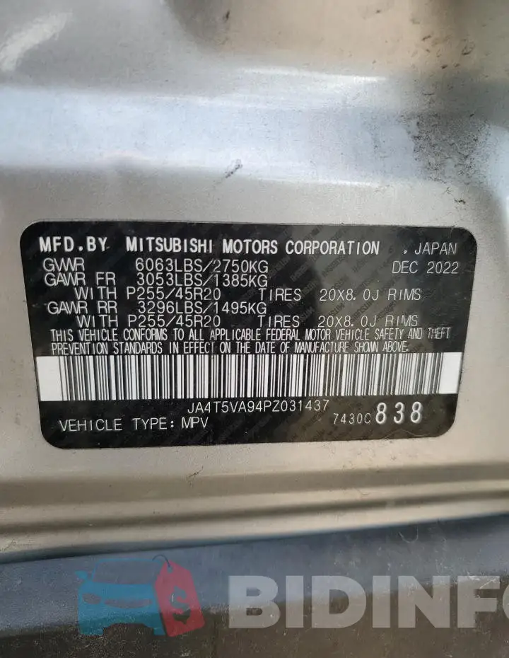 JA4T5VA94PZ031437 Photo# 14