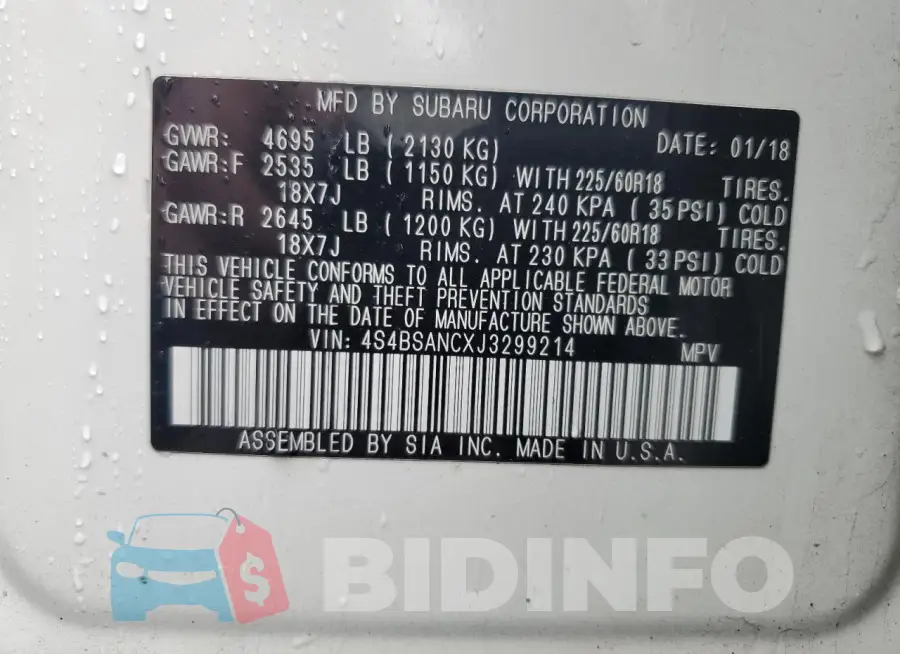 4S4BSANCXJ3299214 Photo# 14