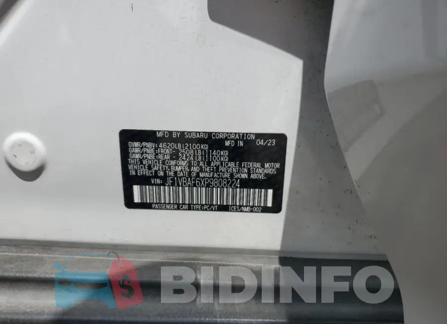 JF1VBAF6XP9808224 Photo# 13