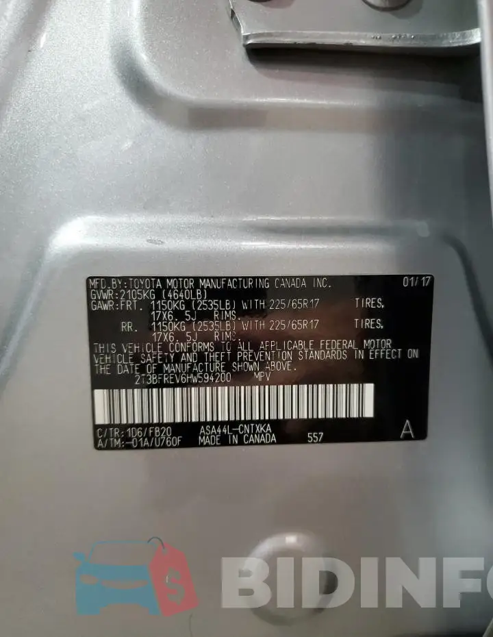 2T3BFREV6HW594200 Photo# 14