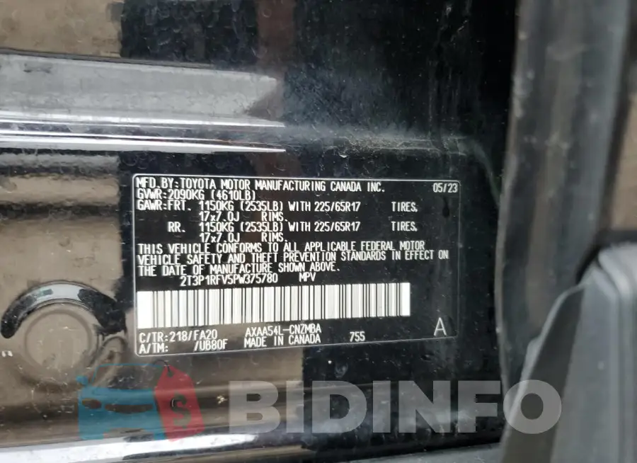 2T3P1RFV5PW375780 Photo# 12