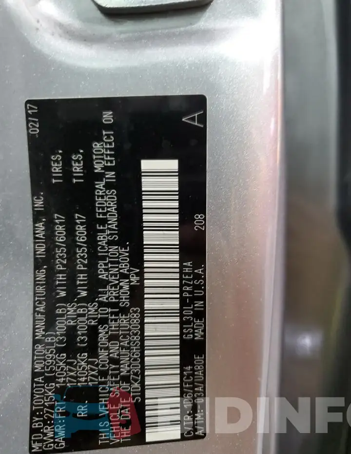 5TDKZ3DC6HS830883 Photo# 13