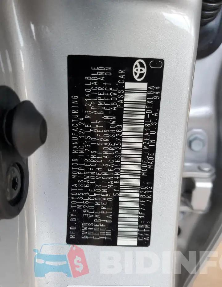5YFB4MDE6SP257263 Photo# 12