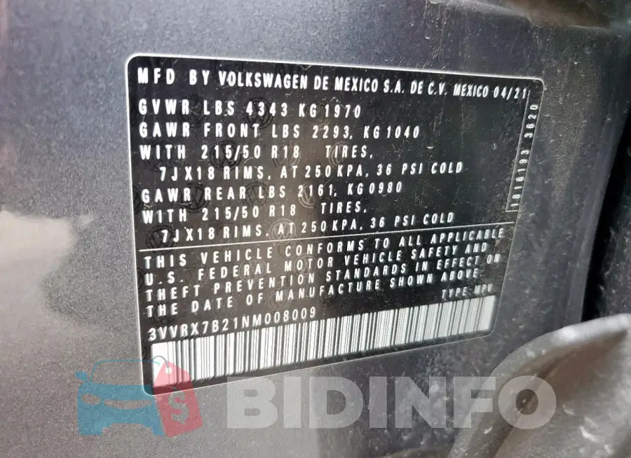 3VVRX7B21NM008009 Photo# 14