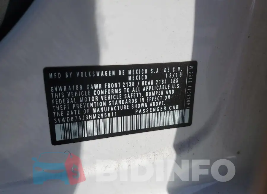 3VWDB7AJ8HM295611 Photo# 12