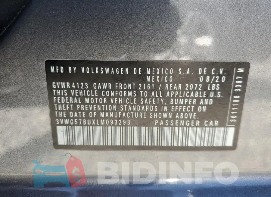 3VWG57BUXLM093293 Photo# 13