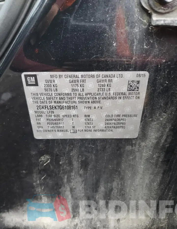 2GKFLSEK7G6108161 Photo# 12