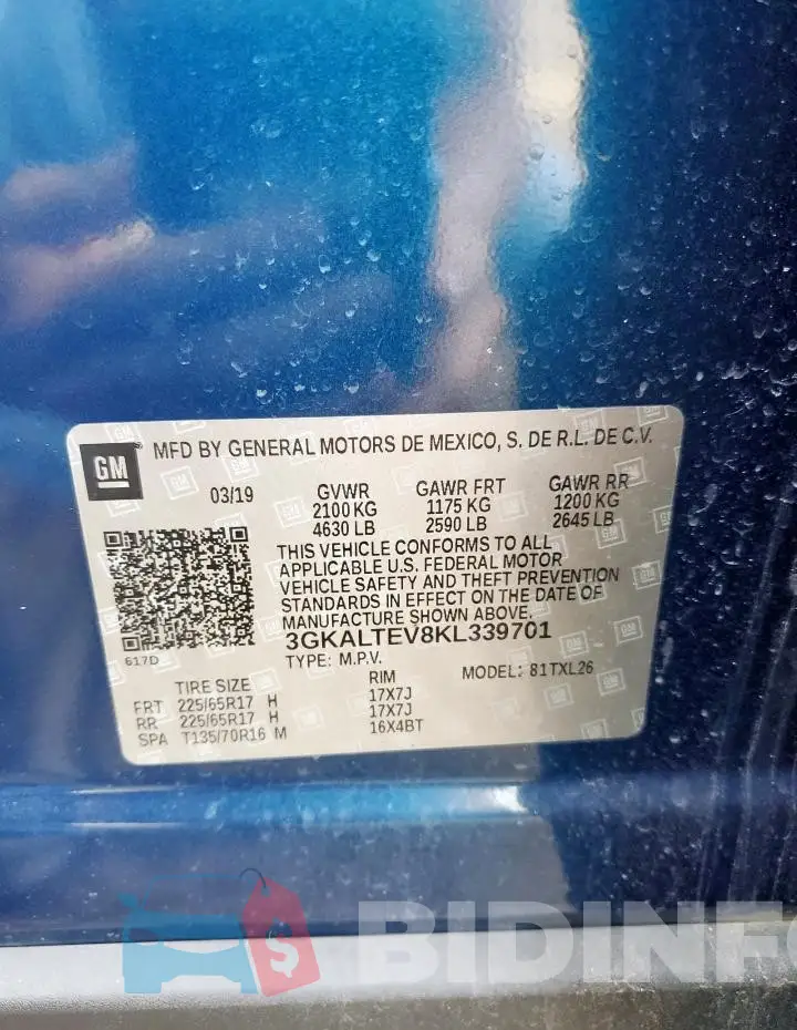 3GKALTEV8KL339701 Photo# 13