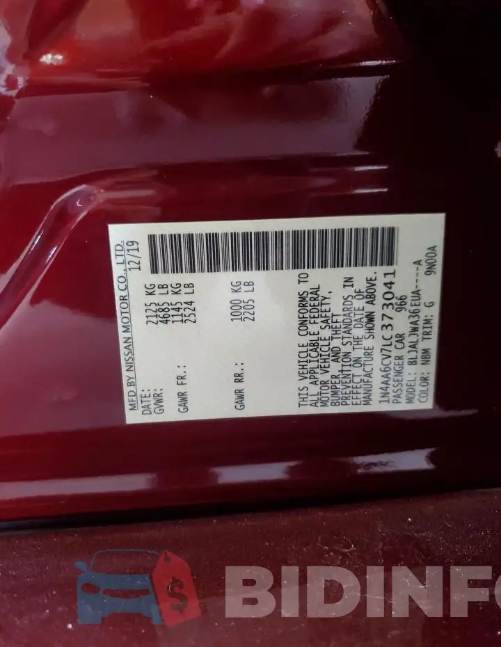 1N4AA6CV7LC373041 Photo# 12